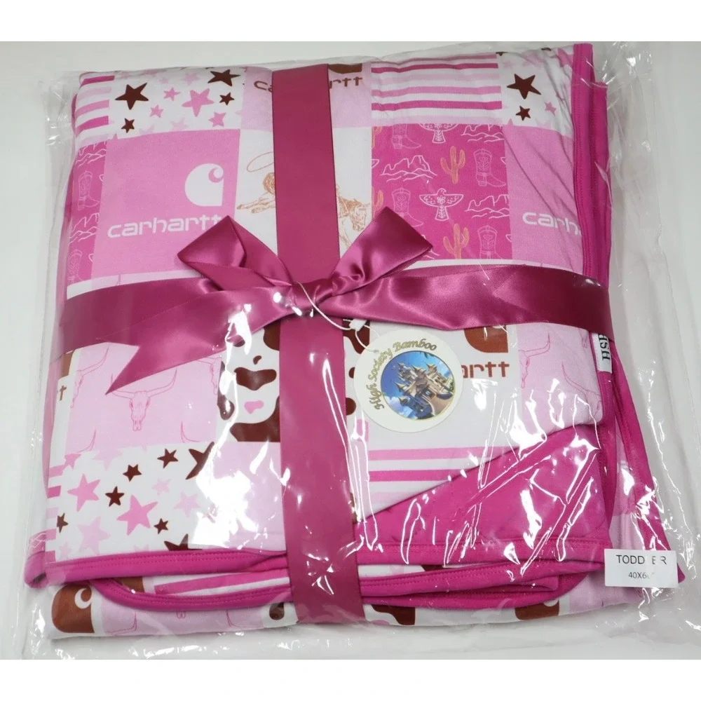 High Society Bamboo Hot Pink Carhartt‎ Quilted Bamboo Toddler Blanket 40x60